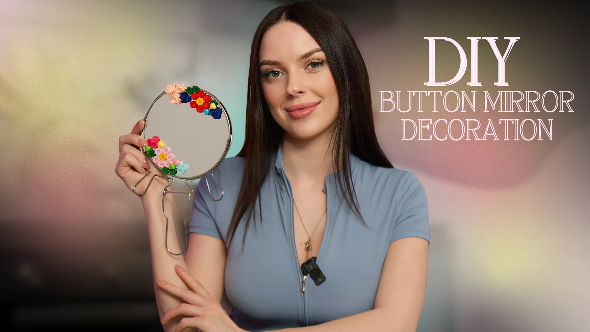 DIY Button Mirror Decoration